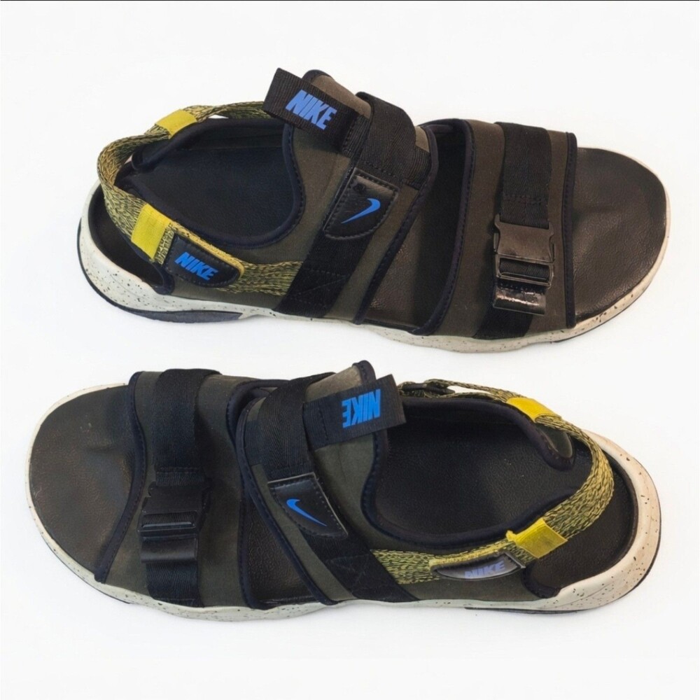 Nike Canyon Sandal CW9704-301 Cargo Khaki Bright Citron Men's Size 14 Auth EUC